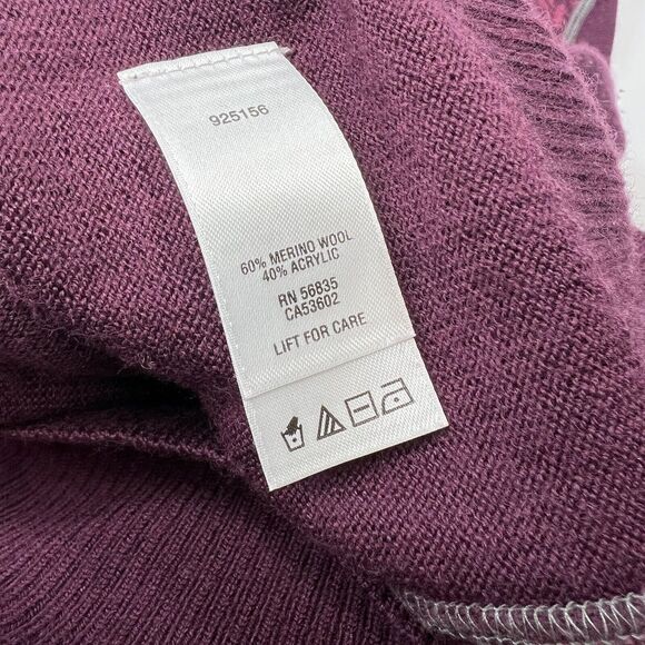 Cabela's Maroon Merino Wool Blend Nordic Zip Up Cardigan Size L - Picture 10 of 11